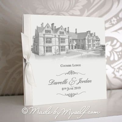 Coombe Lodge Pocketfold Wedding Invitation - Includes RSVP & Guest Information