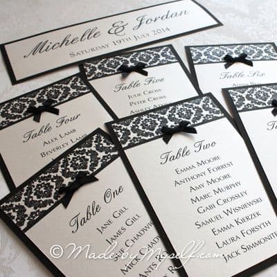 Damask Table Cards (for you to mount yourself)