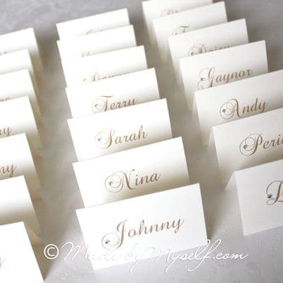 Diamante Scroll Name Place Card