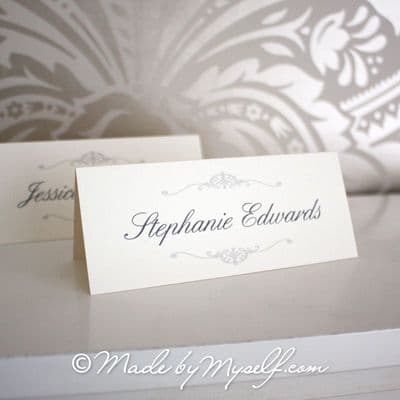 Elegant Scroll Place Card