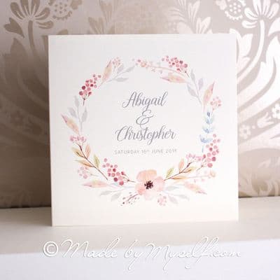 Floral Circle Concertina Wedding Invitation