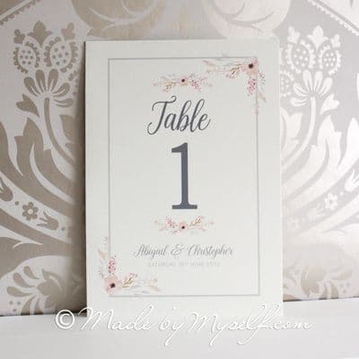 Floral Circle Table Number
