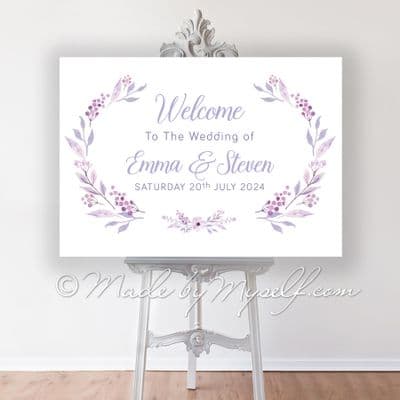 Floral Circle Welcome Sign