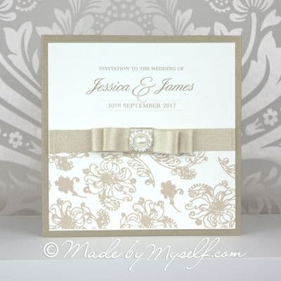 Floral Glitz Pocketfold Wedding Invitation