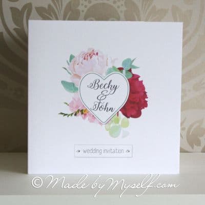 Floral Heart Wedding Invitation