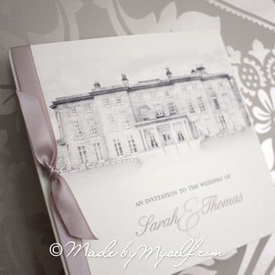 Haigh Hall Pocketfold Wedding Invitation - Includes RSVP & Guest Information
