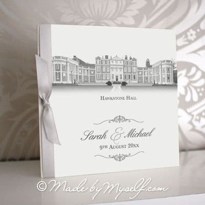 Hawkstone Hall Pocketfold Wedding Invitation - Includes RSVP & Guest Information
