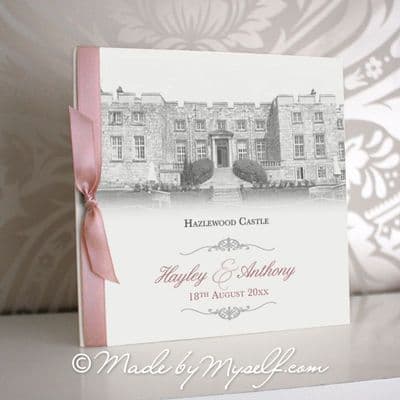 Hazlewood Castle Pocketfold Wedding Invitation - Includes RSVP & Guest Information