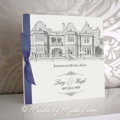Inglewood House Pocketfold Wedding Invitation - Includes RSVP & Guest Information