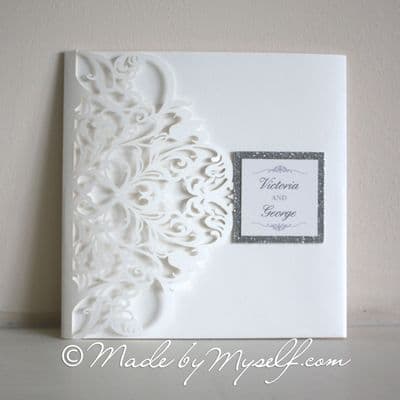 Juliette Lasercut Pocketfold Wedding Invitation