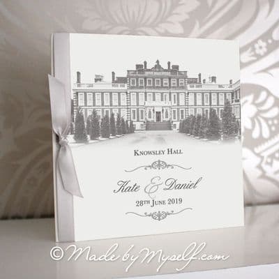 Knowsley Hall Pocketfold Wedding Invitation - Includes RSVP & Guest Information