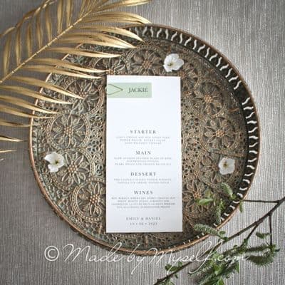 Moderna Menu Place Card