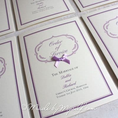 Order of Service Card (2 page)