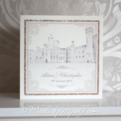 Venue Glitter Border Wedding Invitation