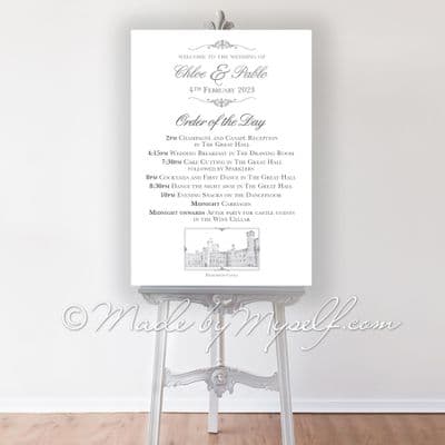 Peckforton Castle Order of the Day