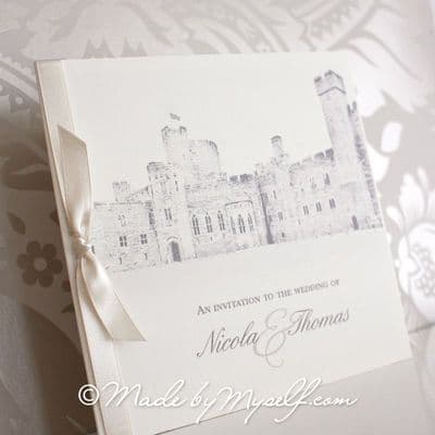 Peckforton Castle Pocketfold Wedding Invitation - Includes RSVP & Guest Information (1)