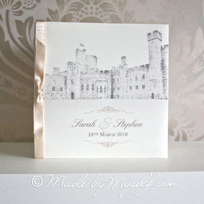 Venue Pocketfold Wedding Invitation with Ribbon