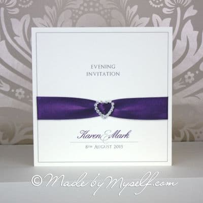 Printed Ribbon Heart Invitation