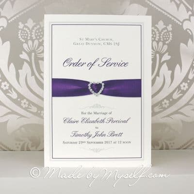 Printed Ribbon Heart Order of Service