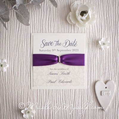 Ribbon Bar Lace Save The Date