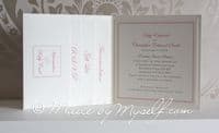 Ribbon Heart Lace Pocketfold Wedding Invitation