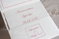 Ribbon Heart Lace Pocketfold Wedding Invitation