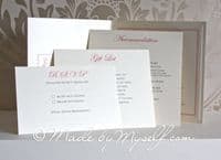 Ribbon Heart Lace Pocketfold Wedding Invitation