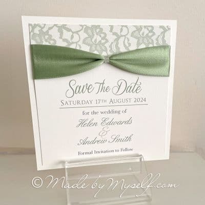Ribbon Lace Save The Date