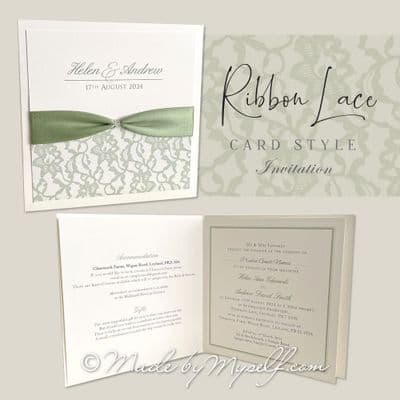 Ribbon Lace Wedding Invitation