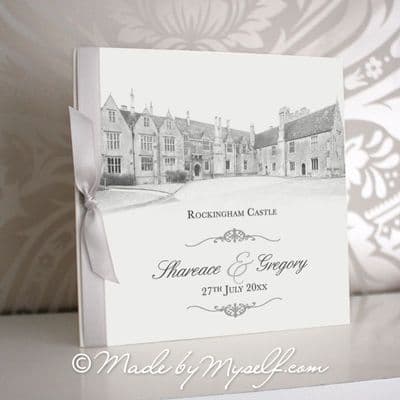 Rockingham Castle Pocketfold Wedding Invitation - Includes RSVP & Guest Information