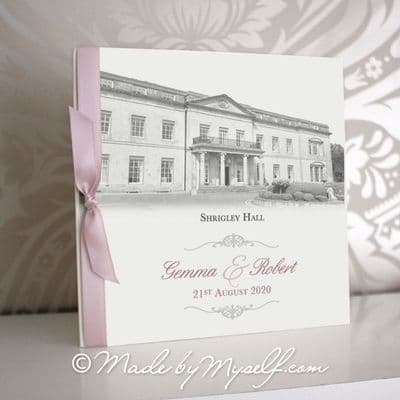 Shrigley Hall Pocketfold Wedding Invitation - Includes RSVP & Guest Information