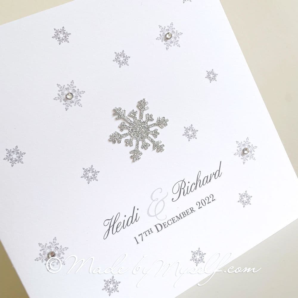 Snowflake wedding invitation card style