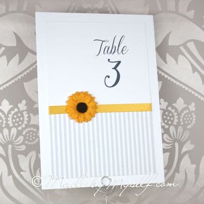 Sunflower Table Number