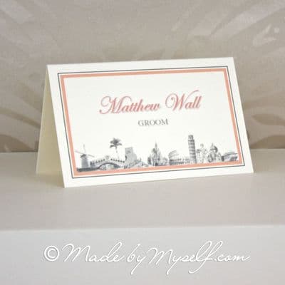 Travel Landmarks Place Card - Option 2