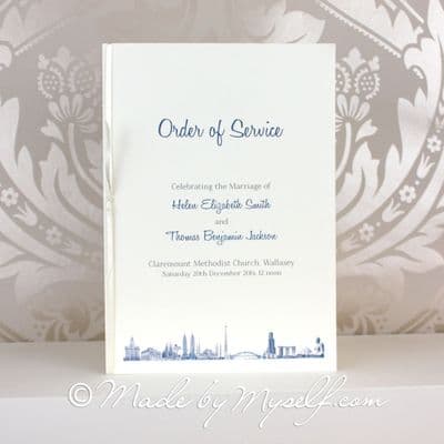 Travel Order of Service - 4 Page Insert with Ribbon