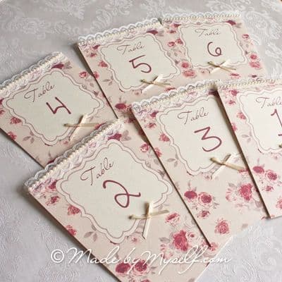 Vintage Floral Table Number
