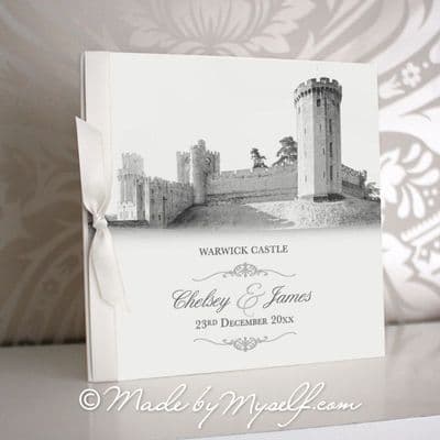 Warwick Castle Pocketfold Wedding Invitation - Includes RSVP & Guest Information