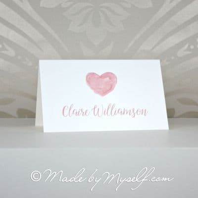 Watercolour Heart Place Card