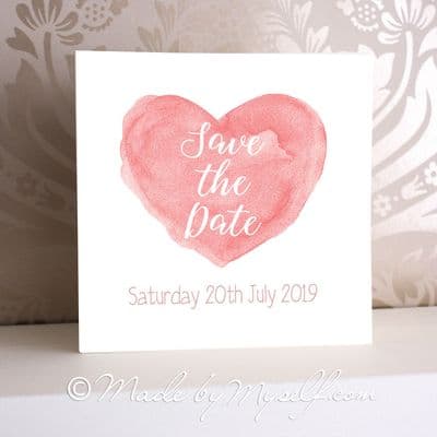 Watercolour Heart Save The Date