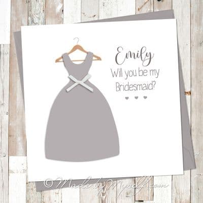 Will You Be My Bridesmaid Card - Hanging Dress
