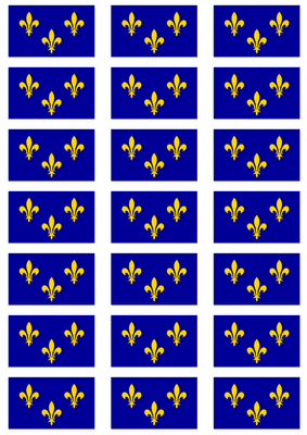 Île-de-France Flag Stickers - 21 per sheet