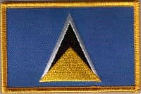 St. Lucia Embroidered Flag Patch, style 08.