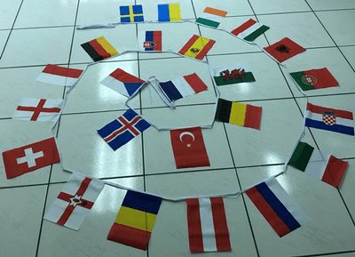 A string of Euro 2016 bunting, rectangular, 16 metre