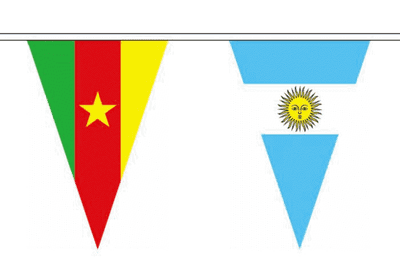 A string of World Cup 2014 bunting, triangular, 11.5 metre