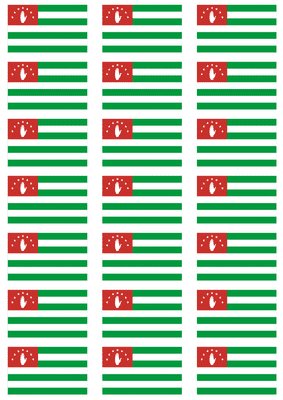 Abkhazia Flag Stickers - 21 per sheet