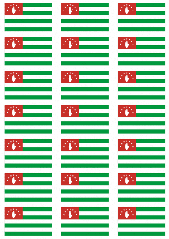 Abkhazia Flag Stickers - 21 per sheet