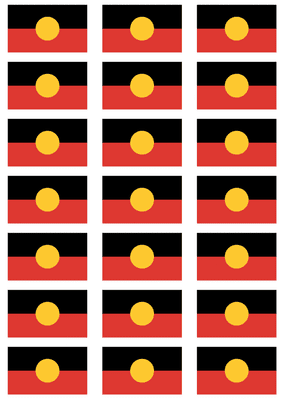 Aboriginal Flag Stickers - 21 per sheet
