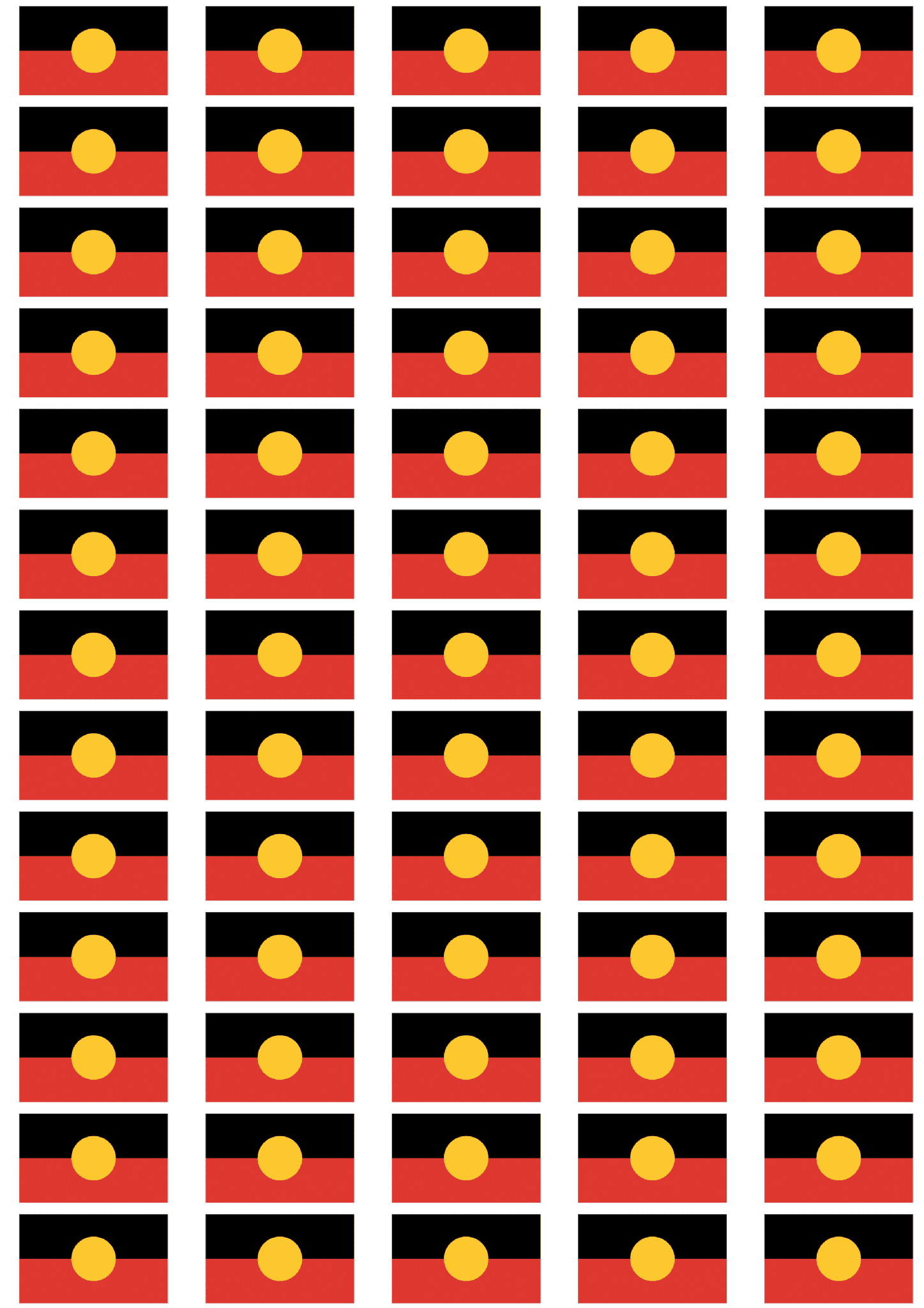 Aboriginal Flag Stickers 65 Per Sheet