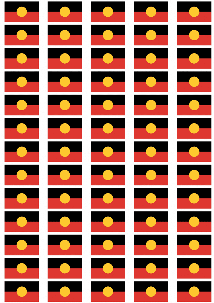 Aboriginal Flag Stickers 65 Per Sheet
