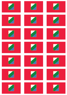 Abruzzo Flag Stickers - 21 per sheet